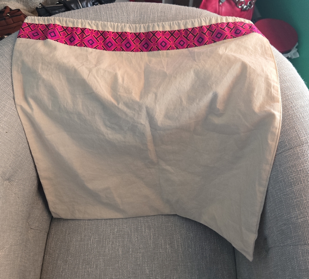 Beige And Pink Tory Burch Dust Bag.